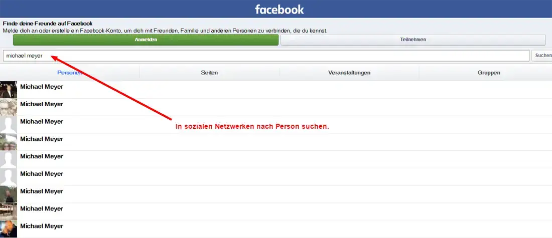Personensuche in Australien mit Facebook und sozialen Netzwerken
