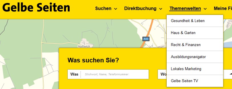 Gelbe Seiten - Detailsuche