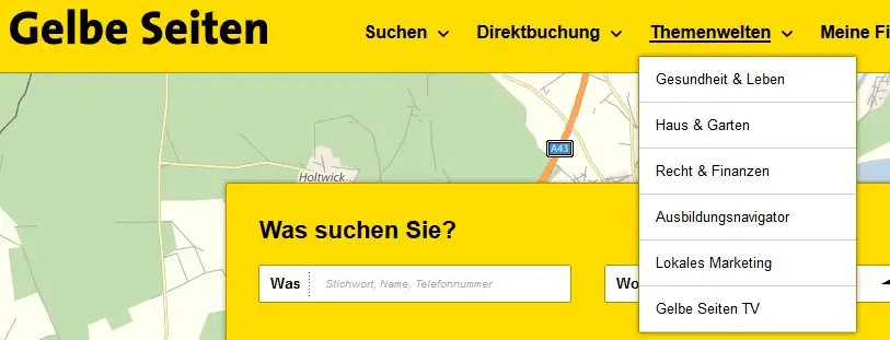 Gelbe Seiten - Detailsuche