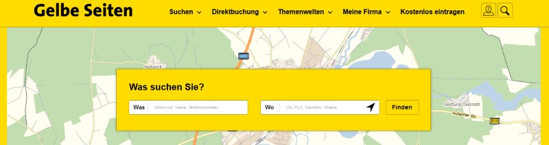 Wie suchen Sie mit den Gelben Seiten?