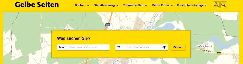 Wie suchen Sie mit den Gelben Seiten?